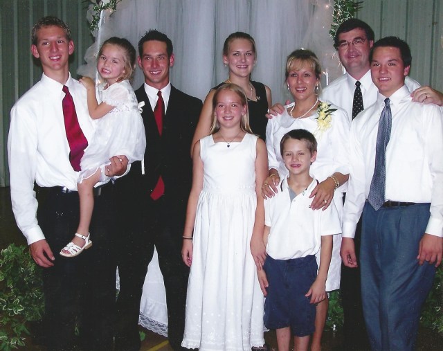 Our 25th Wedding Anniversary with the kids in June, 2004.  